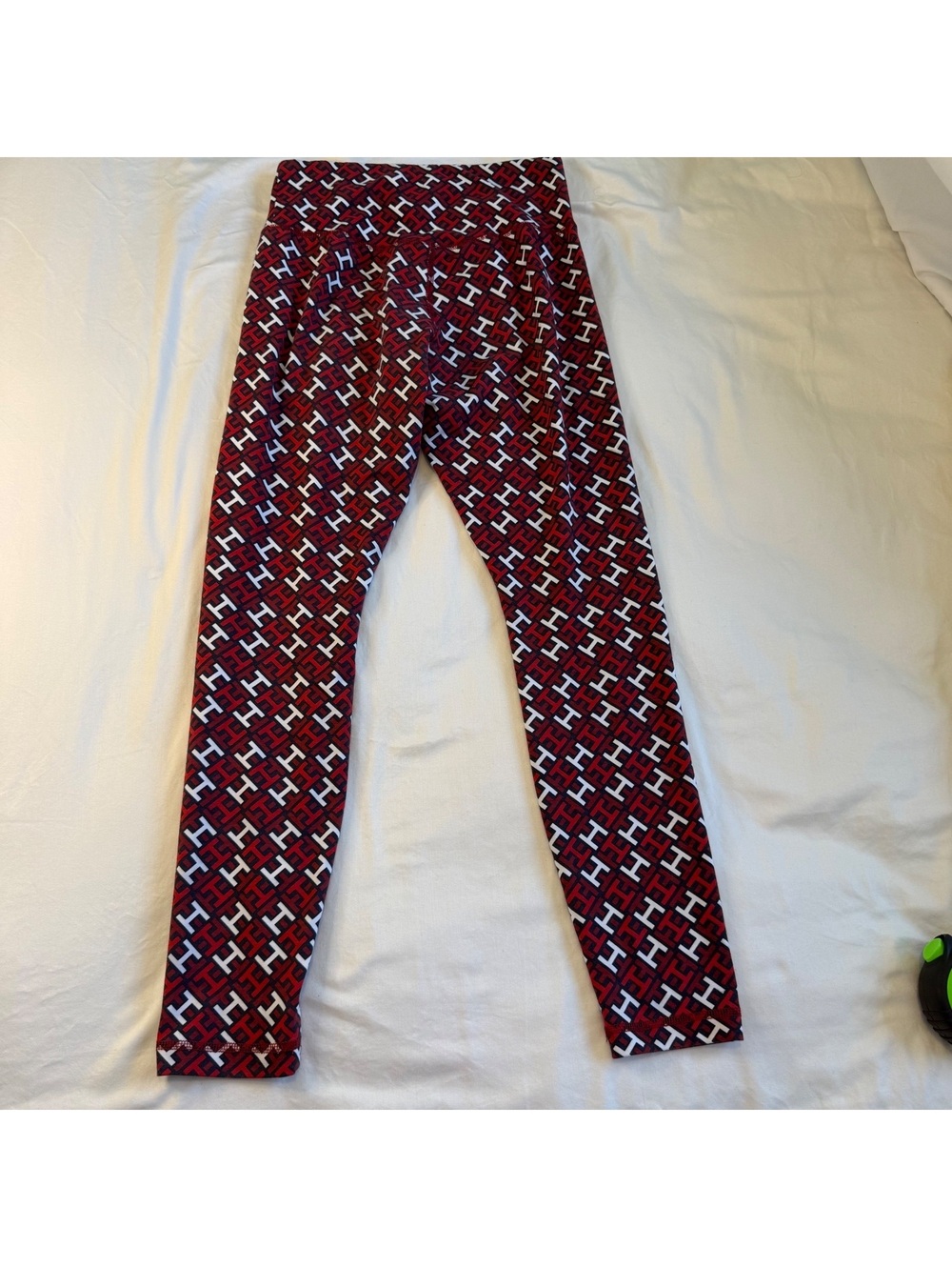 Tommy Hilfiger Women's Leggings Red and White Logo Print Size S/P